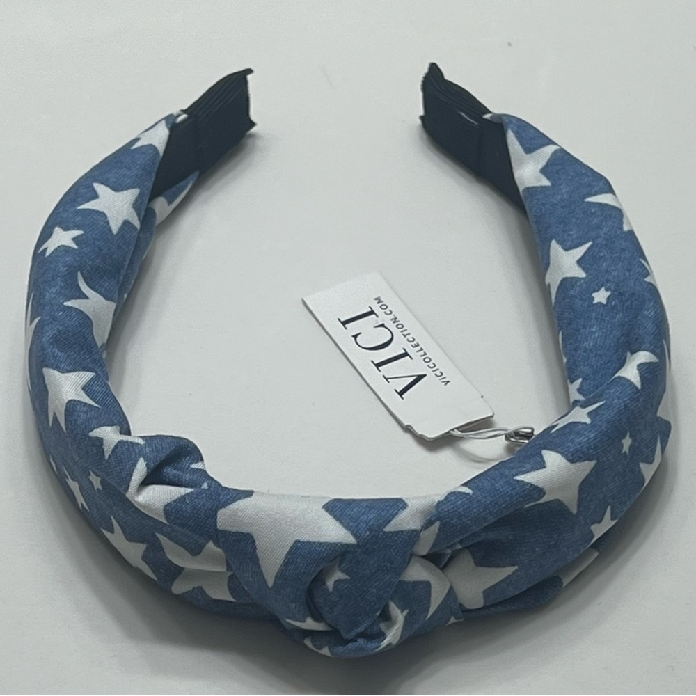 Blue & White with Stars Knot Headband!
